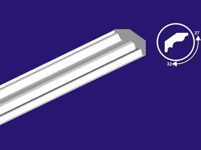 Плинтус потолочный белый 27/32мм С12/35 длина 2м (упак.128шт.) Солид