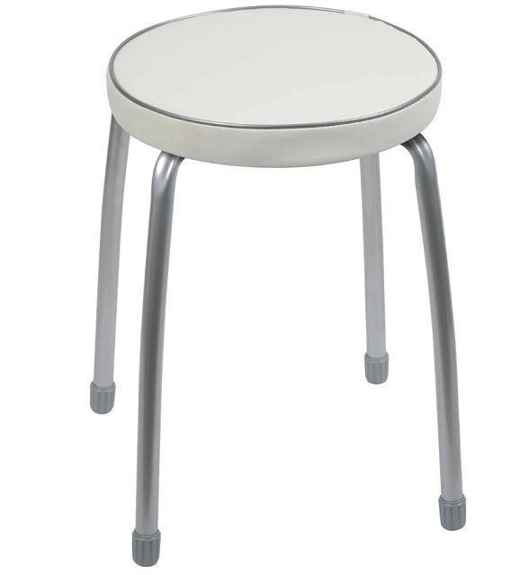 Табурет "Фабрик2" ТФ02/СС без обода 4-х опор.(кругл.сидение) св.серый Ника