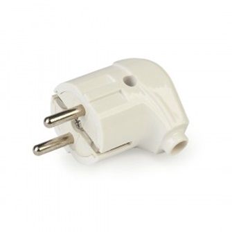 SmartBuy вилка 16А 250В (АБС-пластик, угловая, белая, земля) SBE-16-P02-w