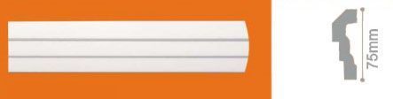 Плинтус потолочный белый 75мм С160/75 длина 2м (упак.35шт.) Солид