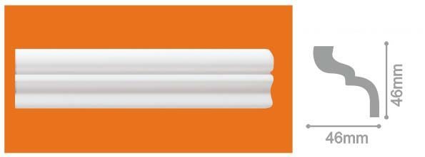 Плинтус потолочный белый 46/46мм С04/50 длина 2м (упак.90шт.) Солид