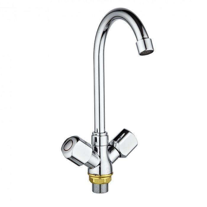 Смеситель для кухни двухручковый хром Potato P 4471-7