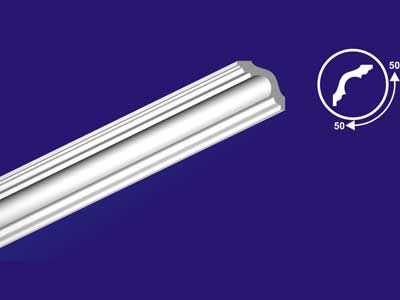 Плинтус потолочный белый 50/50мм С07/50 длина 2м (упак.62шт.) Солид