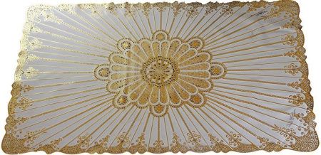 Термосалфетка (60*100см)  винил.ажур. зол./сер.,прямоуг/овал 10026/10025 (уп.12 шт.)