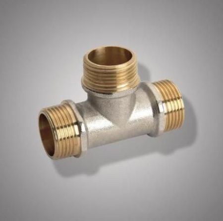 Тройник резьбовой латун. F 329.0606 (T 1"M*1"М*1"M) (уп.5шт.)