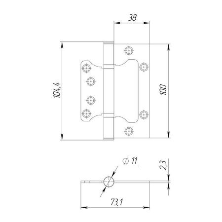 Петля универсальная без врезки IN4000W BL