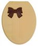 Крышка для унитаза жесткая бежевая (бежево-коричневая) "Бантик"