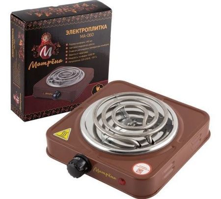 Электроплитка  Матрена МА-060 (1конф. 1,0кВт, спираль нерж.чаша) коричн.