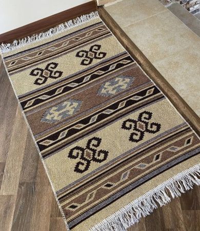 Коврик из хлопка 60*120 кор./беж. UK1771 Kilim Usak