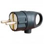 Вилка угловая с кольцом каучук 2P+PE 1х16А 220-24V IP44 черн. (Турция) E1M