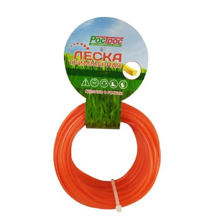 Леска для триммера 2,4мм квадрат 15м Россия