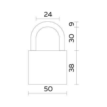 Замок навесной PL-WEATHER-1550 Black 4 fin key ( PL-15-50) диск. /блистер