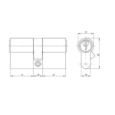 Цилиндровый механизм AZ1000Key70 хром