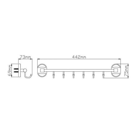 Держатель полотенец трубчатый (6 крючков) P2916-6 (29 серия)