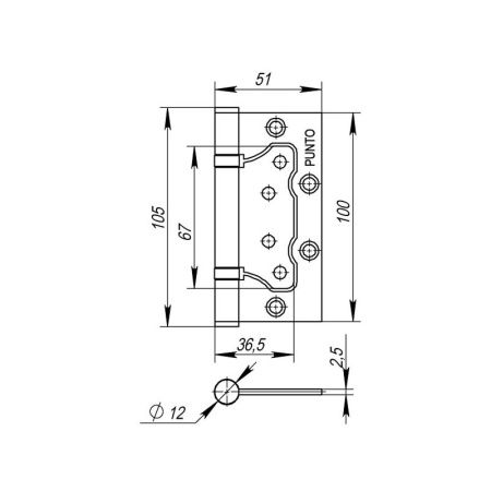 Петля универсальная без врезки IN4200W PN