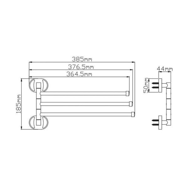 Держатель полотенец поворотный тройной P2913 (29 серия)