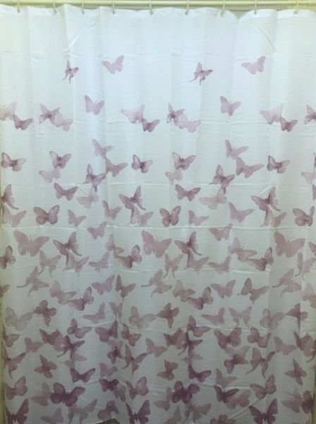 Штора для ванной тканевая розовая, ZL-05, "Залел", 180*200