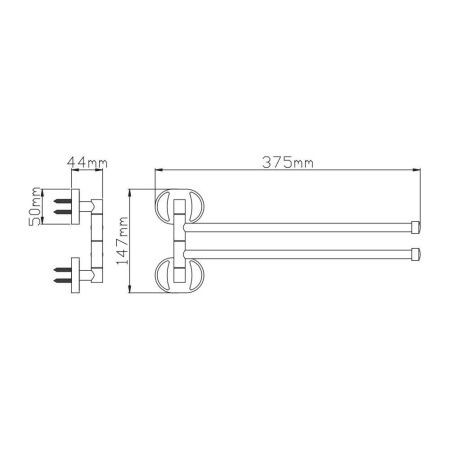 Полотенцедержатель поворотный двойной P2912 (29 серия)