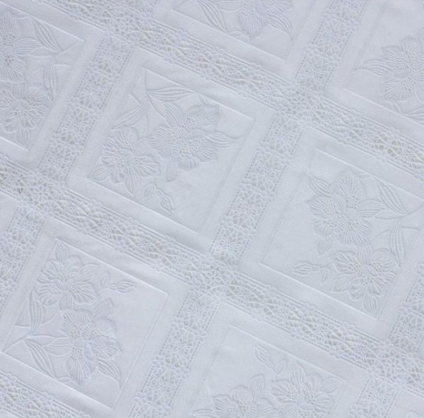 Клеенка ажурная "Lace Print" LSZG003B, бел. с жемчугом (1,37х20м)