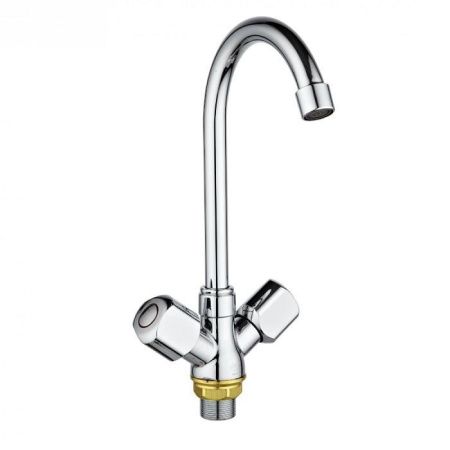 Смеситель для кухни двухручковый хром Potato P 4471-7