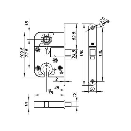 Корпус замка L.FIN2018/C хром