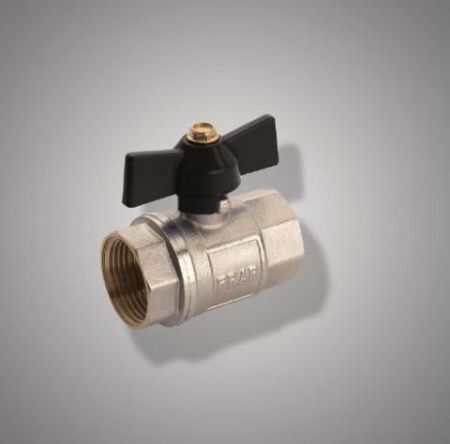 Кран шаровый латун.никел.бабочка F 211.04 (FR 211  1/2 F/F) (уп.24шт.) Frap