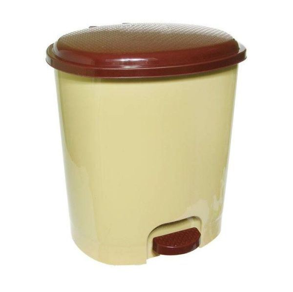 Ведро для мусора 12л бежевое с педалью