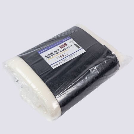 Набор для перетяжки мебели 150*100см (кожа, поролон 16кг/м3, 20мм, гвозди) черный