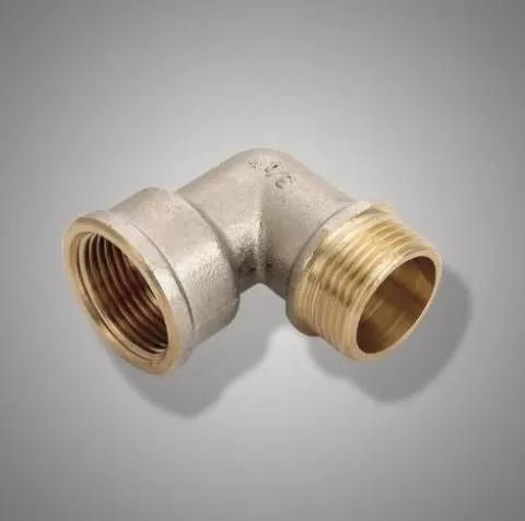 Уголок резьбовой латун. F 325.0505 (L3/4F*3/4М) (уп.5шт.)