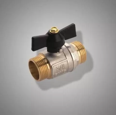 Кран шаровый латун.никел.бабочка F 213.04 (FR 213 1/2 М/М) (уп.24шт.) Frap