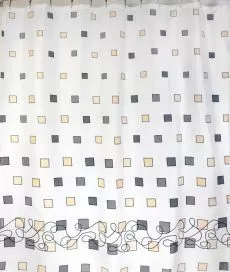Штора для ванной тканевая серая, 1126, "Залел" эконом, 170-180*200